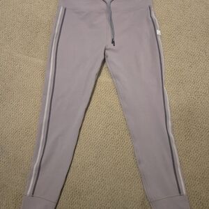 Vuori Taupe Jogger Pants with Black And White Stitching